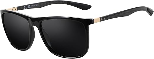 ZENOTTIC Square Polarized Sunglasses for Men Ultralight Carbon Fiber Sun Glasses Driving Fishing Golf Sports UV400 Protection
