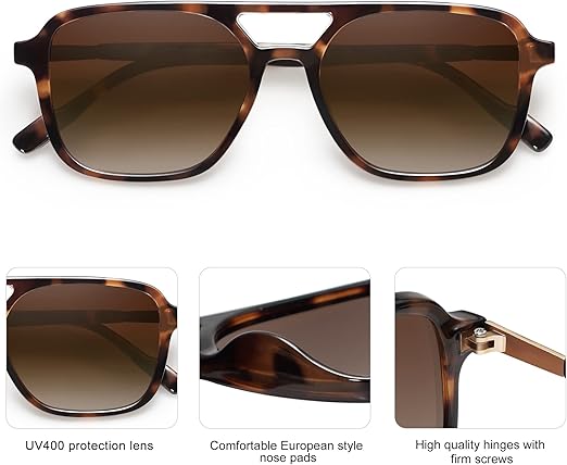 SOJOS Retro Aviator Sunglasses for Women Men,Trendy Rectangle Womens Mens Shades Sun Glasses SJ2202