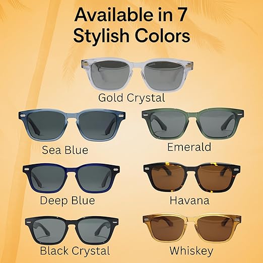 KIAURA Kaufmann Polarized Sunglasses, UV400 Protection, Memory Acetate Frames, XL & Original Sizes