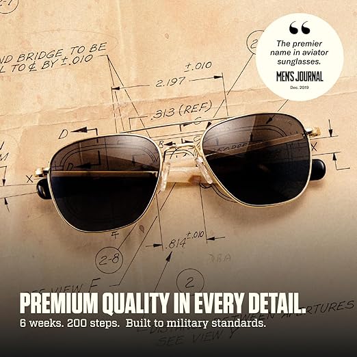 Randolph Eyewear Aviator Sunglasses for Men & Women – Non-Polarized & Polarized Lenses, Matte Chrome UV Protection Sunglasses